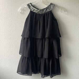 Sweet Kids dress black tiered special occasion silver size 8 balletcore